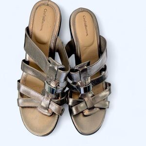 Kohl's Silver Sandals with Crisscross Straps 10